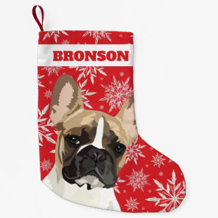 Personalized Pet Dog   Pied French Bulldog Gift Small Christmas Stocking