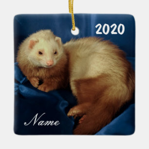 Personalized Pet Ferret Ceramic Ornament