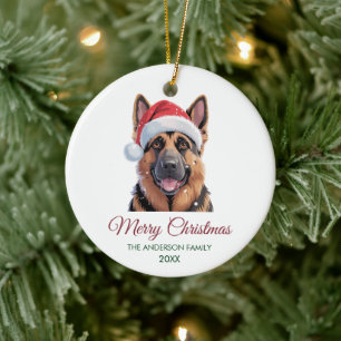 Personalized Pet German Shepherd Christmas Ceramic Ornament