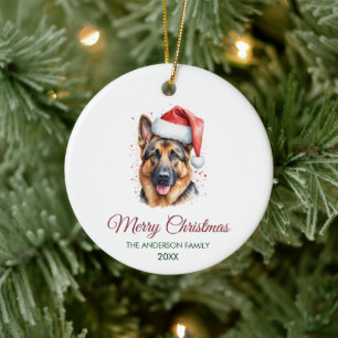 Personalized Pet German Shepherd Christmas Ceramic Ornament