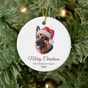 Personalized Pet German Shepherd Christmas Ceramic Ornament