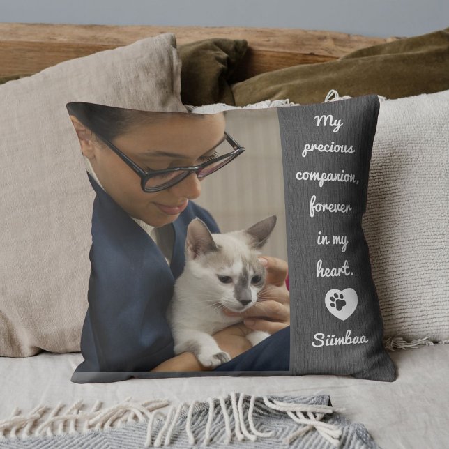 Personalized Pet Photo Cat Lover Keepsake Memorial Cushion (Creator Uploaded)