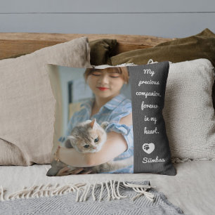 Personalized Pet Photo Cat Lover Memorial Keepsake Cushion