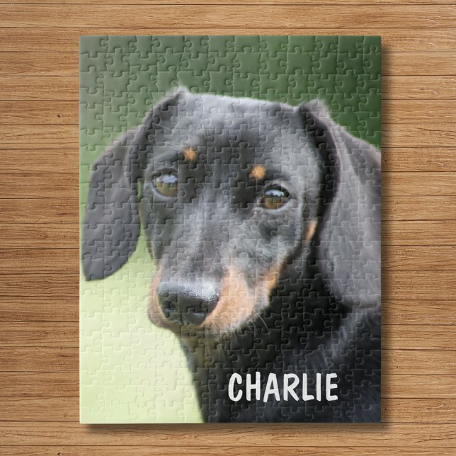 Personalized Pet Photo & Custom Name Jigsaw Puzzle (Custom Pet Photo & Name Puzzle)