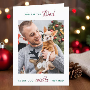 Personalized Pet Photo Dog Dad Merry Christmas H Holiday Card