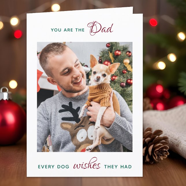  Personalized Pet Photo Dog Dad Merry Christmas  H Holiday Card (Creator Uploaded)