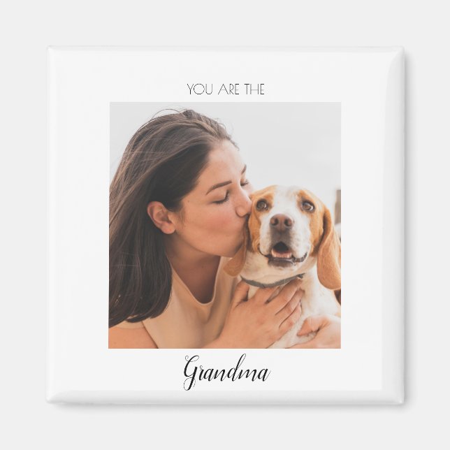 Personalized Pet Photo Dog Grandma Mother's Magnet (Front)