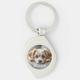 Personalized pet photo dog lover keepsake name  key ring