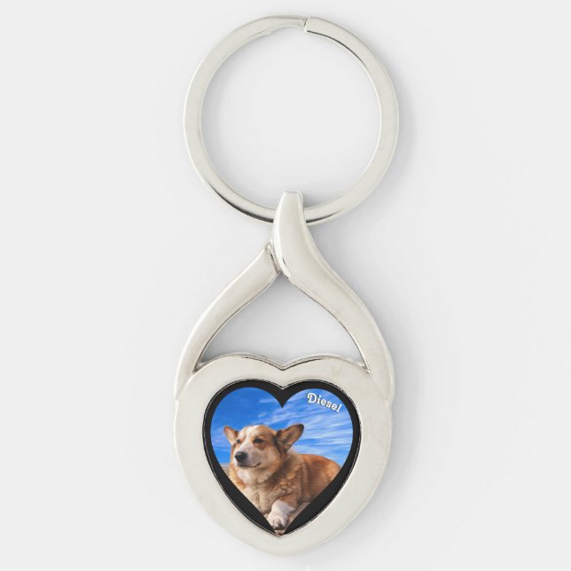 Personalized Pet Photo Keepsake Dog Lover Key Ring (Front)
