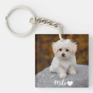 Personalized Pet Photo Keychain with Name