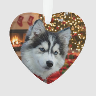 Personalized Pet Photo "Love" Gold Glitter Ornament