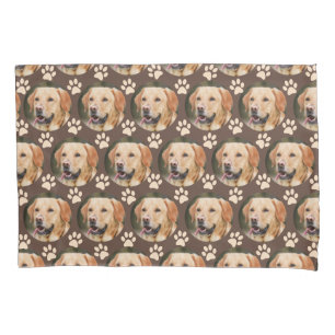 Personalized Pet Photo Pattern Dog Brown Pillowcase
