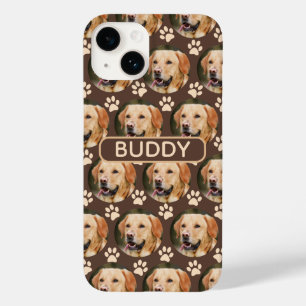 Personalized Pet Photo Pattern Dog Name Case-Mate iPhone 14 Case