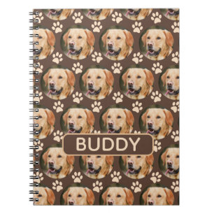 Personalized Pet Photo Pattern Dog Name Notebook