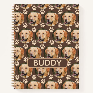 Personalized Pet Photo Pattern Dog Name Spiral Notebook