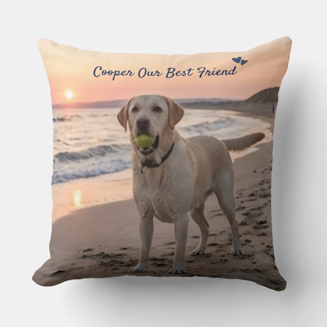  Personalized Pet Photo Pillow with Name - 20 x 20 (Front)