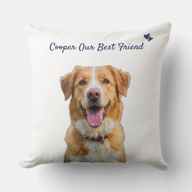  Personalized Pet Photo Pillow with Name - 20 x 20 (Front)