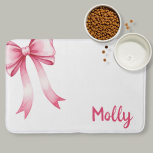  Personalized pet placemat with bow and name Bath Mat