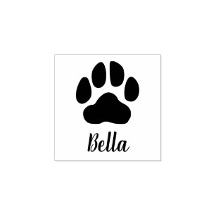 Personalized Pet Signature Paw Print Rubber Stamp