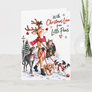 Personalized Pet Sitter Dog Walker Christmas Card