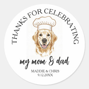 Personalized Pet – Thanks Celebrating My Mom & dad Classic Round Sticker