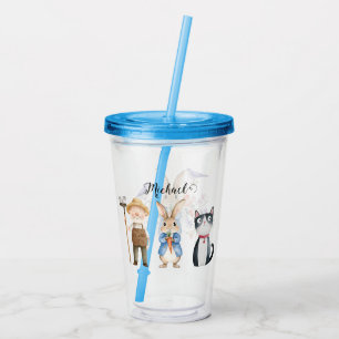 Personalized Peter Rabbit with Birds & Blossoms Acrylic Tumbler