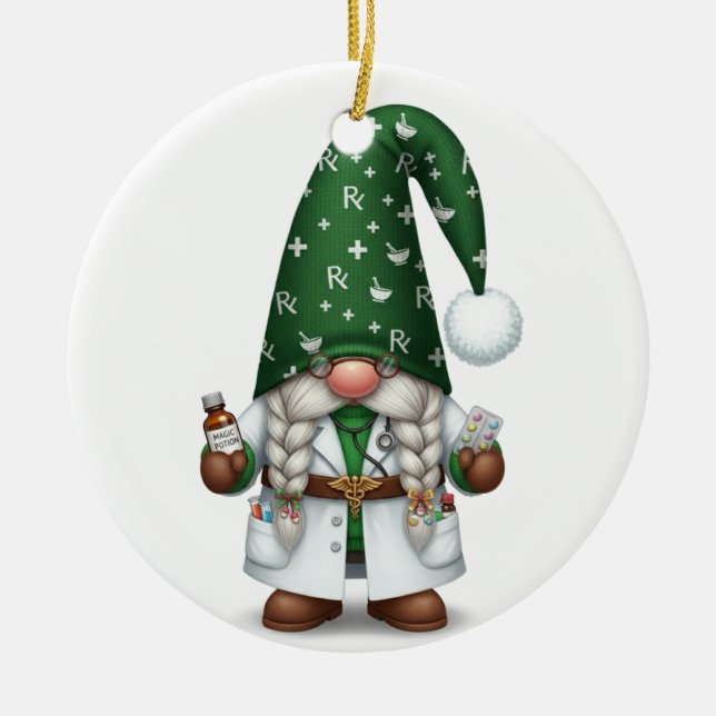 Personalized Pharmacist Gnome Ornament (Front)