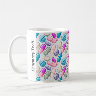 Personalized Pharmacy Mug Pink Purple Grey Pill