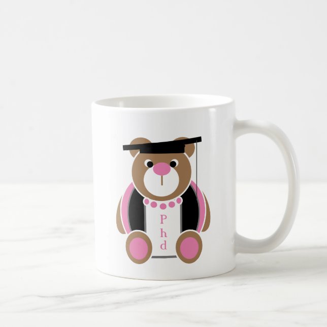 Personalized Phd cute female teddy bear Coffee Mug (Right)