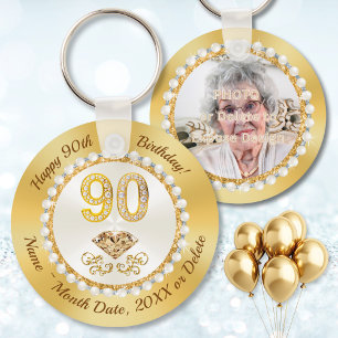 Personalized Photo, 90th Birthday Souvenirs Ideas, Key Ring