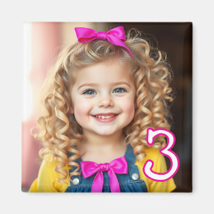 Personalized Photo and Age Refrigerator  Magnet