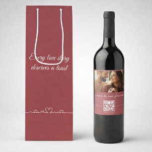 Personalized photo and music with QR code Wine Label