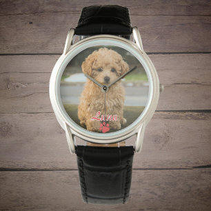 Personalized Photo and Name in Red Watch