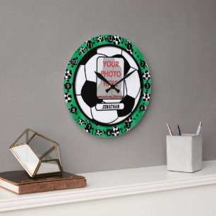 Personalized Photo and Name Soccer wall clock