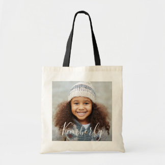 personalized photo and name tote bag