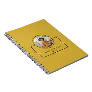 Personalized Photo and Name with Job Title M Gold Notebook