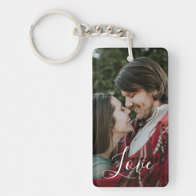 Personalized Photo And Text Acrylic Keychain (Front)