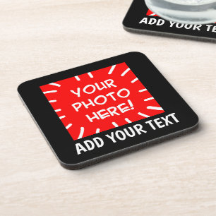 Personalized photo and text coaster