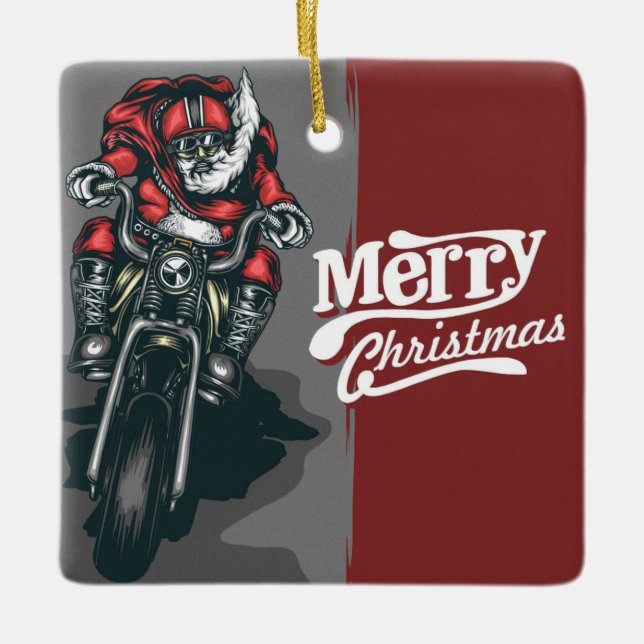 Personalized Photo and Text Custom Christmas Ceramic Ornament (Front)