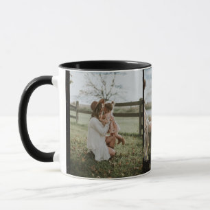 Personalized Photo and Text   Elegant Black  Mug