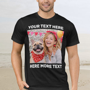 Personalized Photo and Text Or Name Bold San Serif T-Shirt