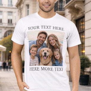 Personalized Photo and Text Or Name Elegant Serif T-Shirt