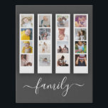 Personalized Photo and Text Photo Collage Faux Canvas Print<br><div class="desc">Make a Personalized family 16 Photo keepsake wall art  - Faux Wrapped Canvas Print from Ricaso - add your own photo and text - photo keepsake gifts</div>