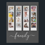 Personalized Photo and Text Photo Collage Faux Canvas Print<br><div class="desc">Make a Personalized family 16 Photo keepsake wall art  - Faux Wrapped Canvas Print from Ricaso - add your own photo and text - photo keepsake gifts</div>