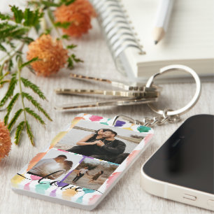 Personalized Photo and Text Photo Collage  Key Ring