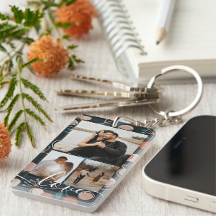 Personalized Photo and Text Photo Collage  Key Ring