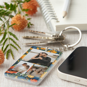 Personalized Photo and Text Photo Collage  Key Ring