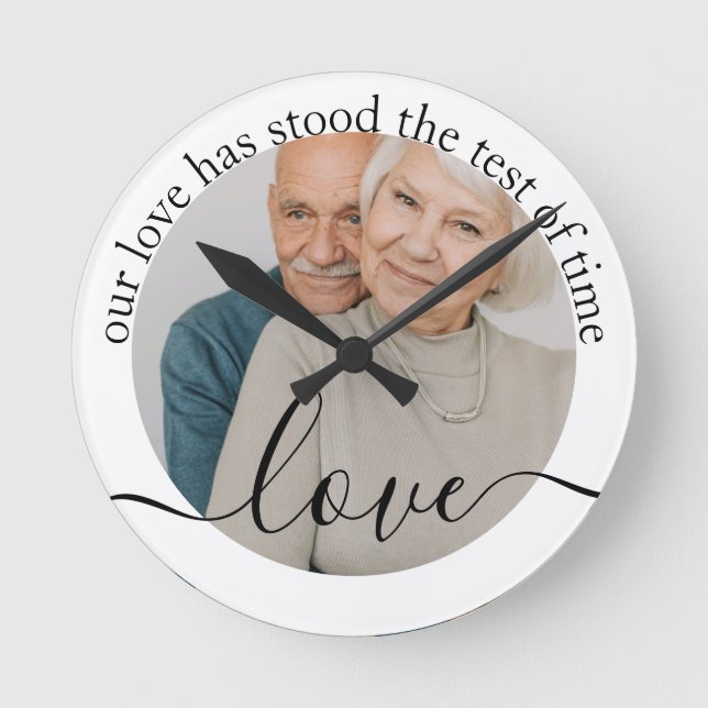 Personalized Photo and Text Photo Round Clock (Front)