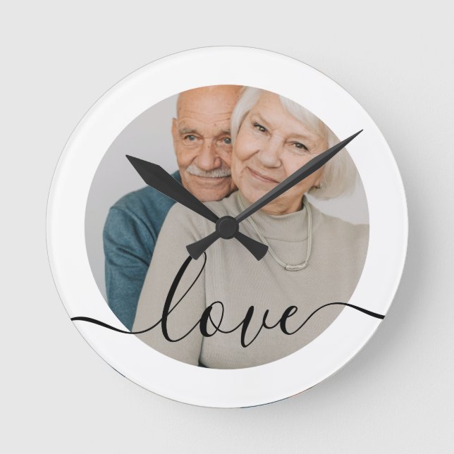 Personalized Photo and Text Photo Round Clock (Front)