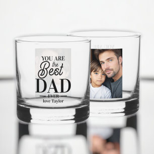 Personalized photo and text you are the best ever  whiskey glass